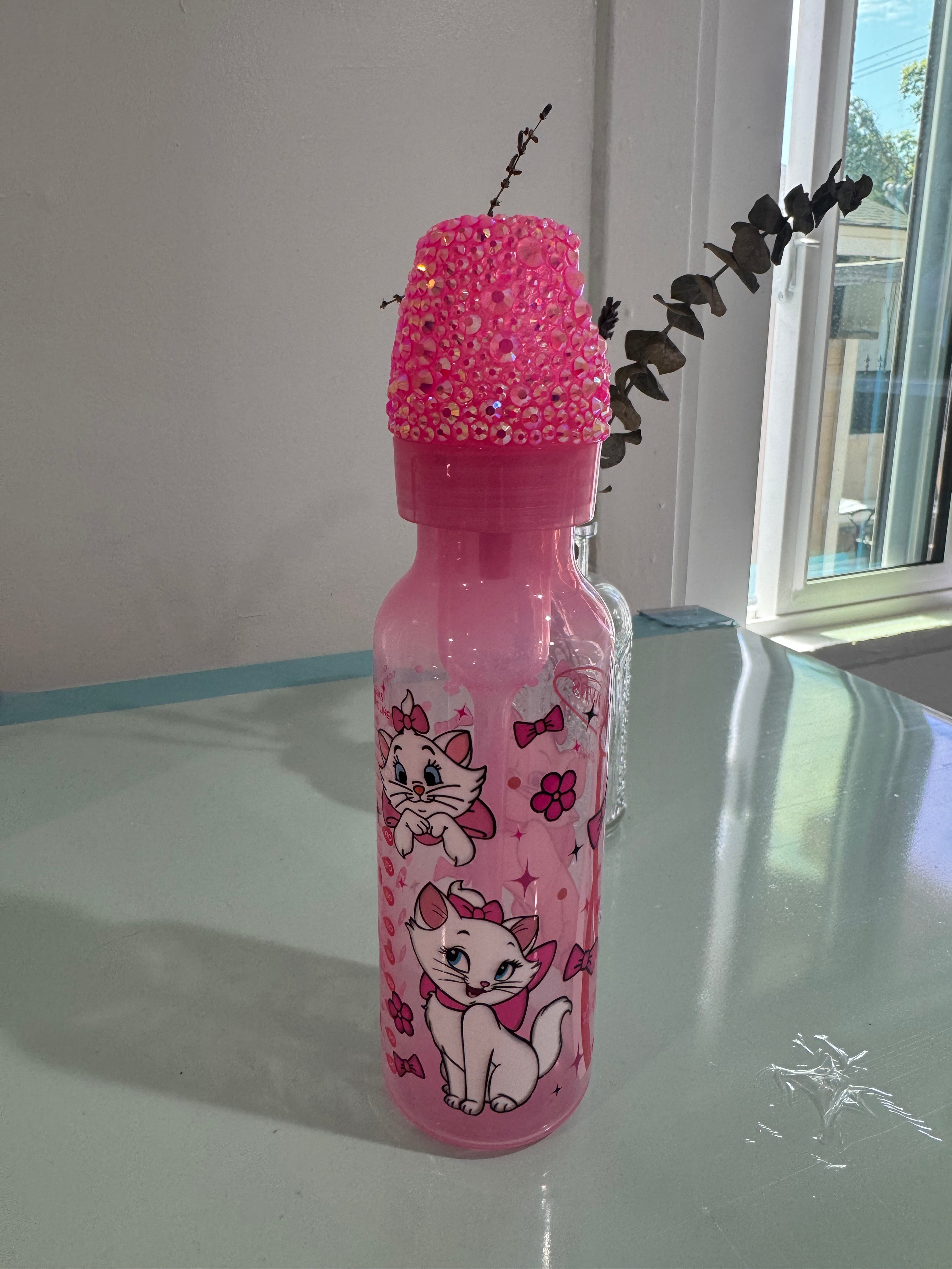 Cute coquette kitty pink bottle